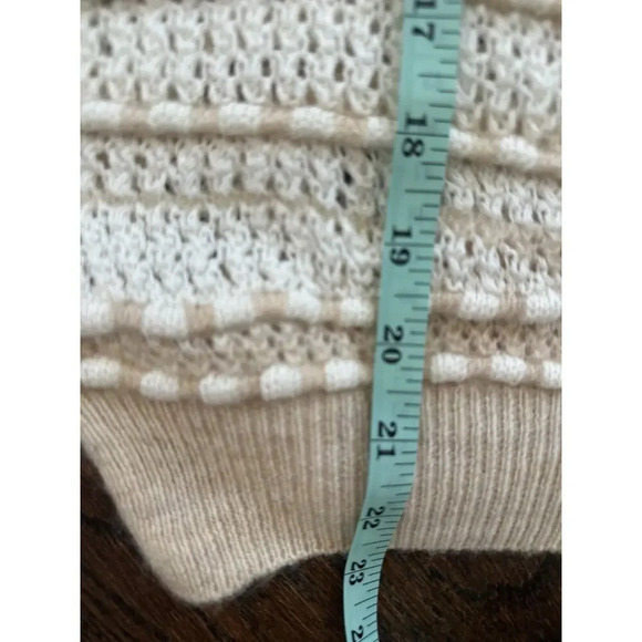 Womens Fall Sweater Anthropologie Pullover Open-Stitch Ivory Neutral XS New 1399 - Picture 10 of 10